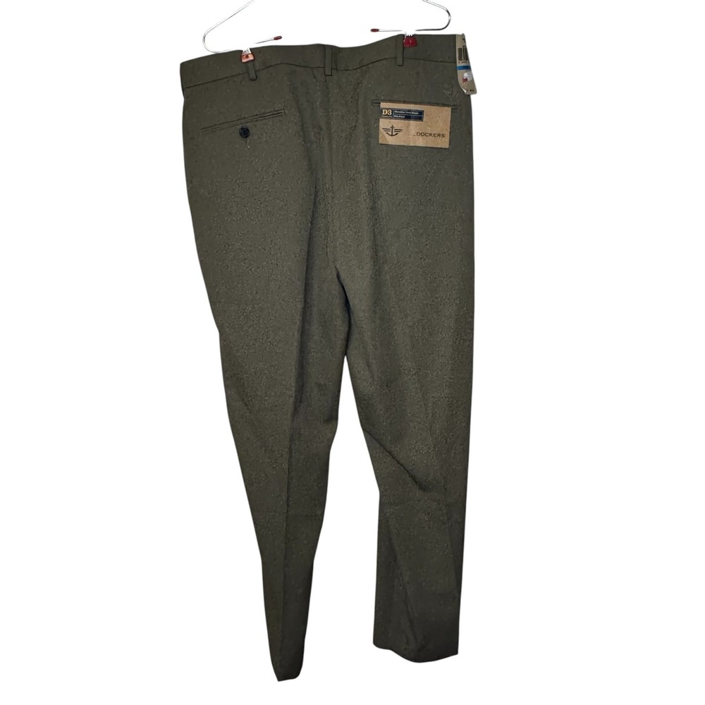 DOCKERS Men's Dress Pants D3 Microfiber Flat Front Straight Fit Khaki 36X32 NWT - Picture 9 of 11